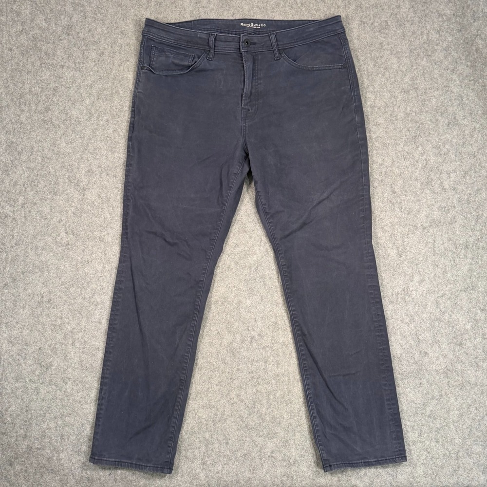 Rising Sun & Co Navy Blue Stretch Denim The Straight Fit Jeans Men's Size 38x30*